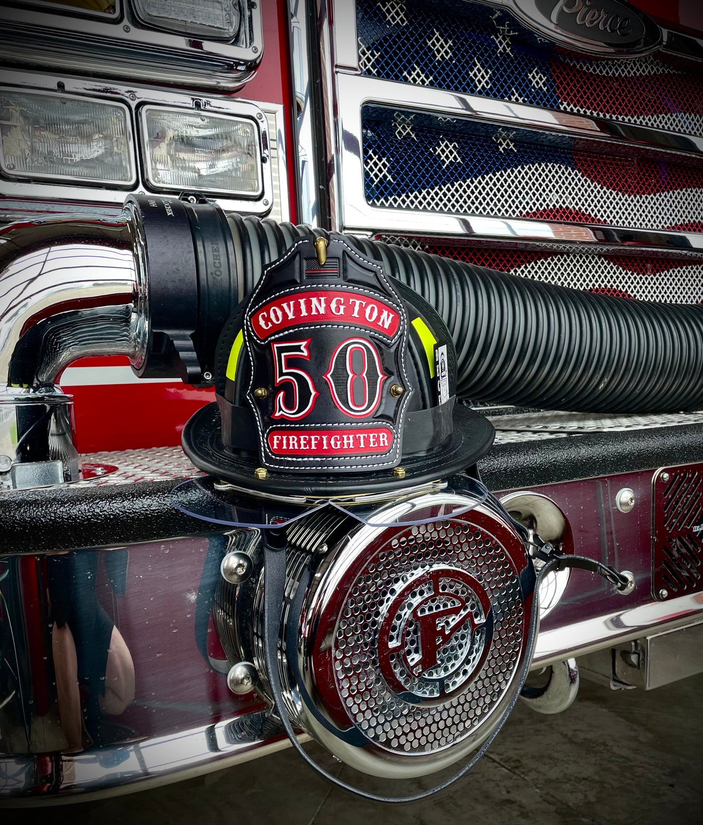 Custom Fire Helmet Shield